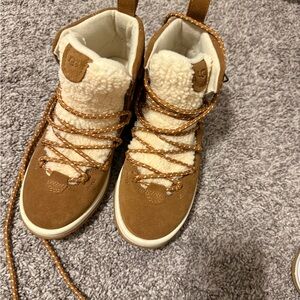UGG Tan and Cream Shearling Boots